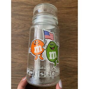 VINTAGE 1980 M&M Candy Canister Glass, Olympic Committee